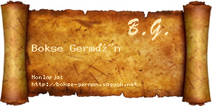 Bokse Germán névjegykártya